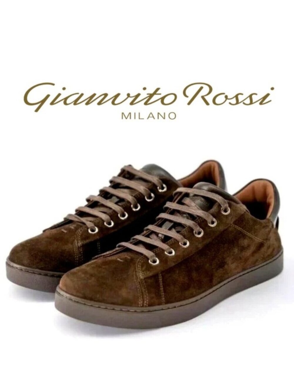 💥ICONIC LUXURY💥GIANVITO ROSSI Low Top Suede Sneakers in Dark Olive